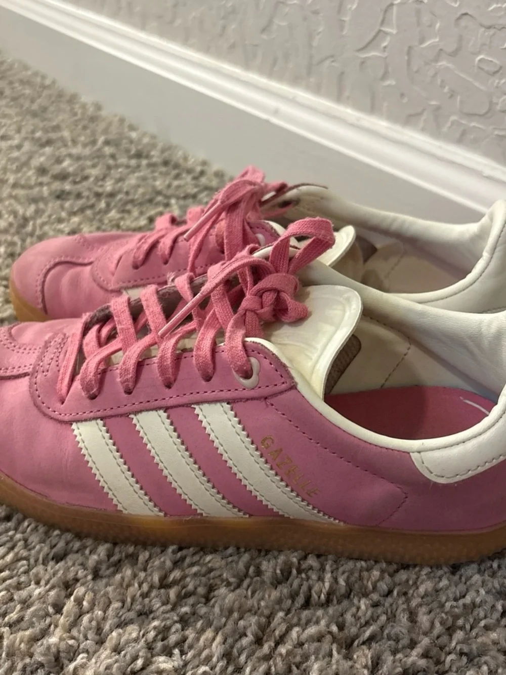 adidas Pink & White Gazelle Retro Sneakers